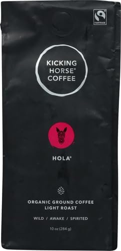 Kicking Horse Coffee, Smart Ass, Medium Roast, Ground,Certified Organic, Fairtrade, Kosher Coffee, 10 Ounce (Pack of 1)(Hola – Light Roast (Pack of 6))