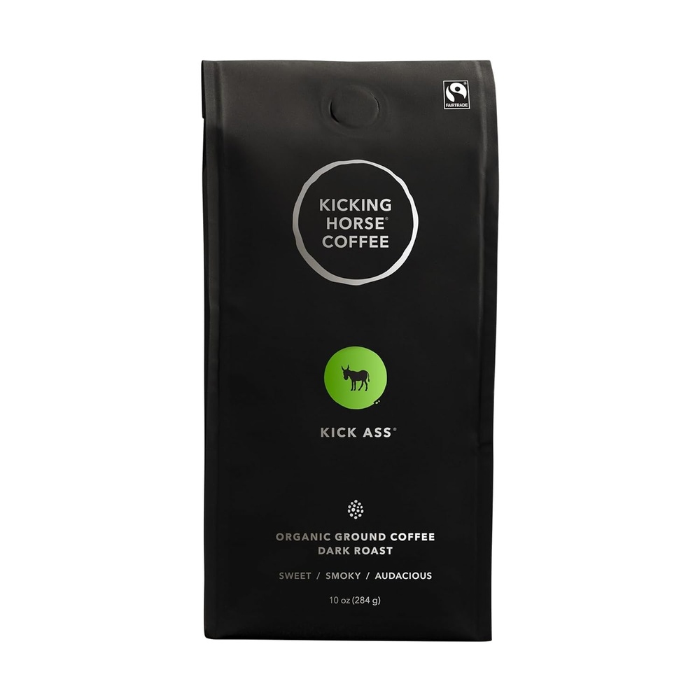 Kicking Horse Coffee, Smart Ass, Medium Roast, Ground,Certified Organic, Fairtrade, Kosher Coffee, 10 Ounce (Pack of 1)(Kick Ass – Dark Roast (Pack of 6))