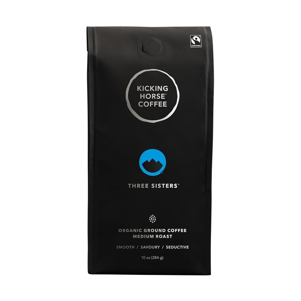 Kicking Horse Coffee, Smart Ass, Medium Roast, Ground,Certified Organic, Fairtrade, Kosher Coffee, 10 Ounce (Pack of 1)(Three Sisters – Medium Roast)