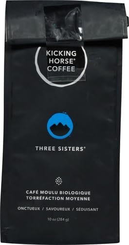 Kicking Horse Coffee, Smart Ass, Medium Roast, Ground,Certified Organic, Fairtrade, Kosher Coffee, 10 Ounce (Pack of 1)(Three Sisters – Medium Roast)
