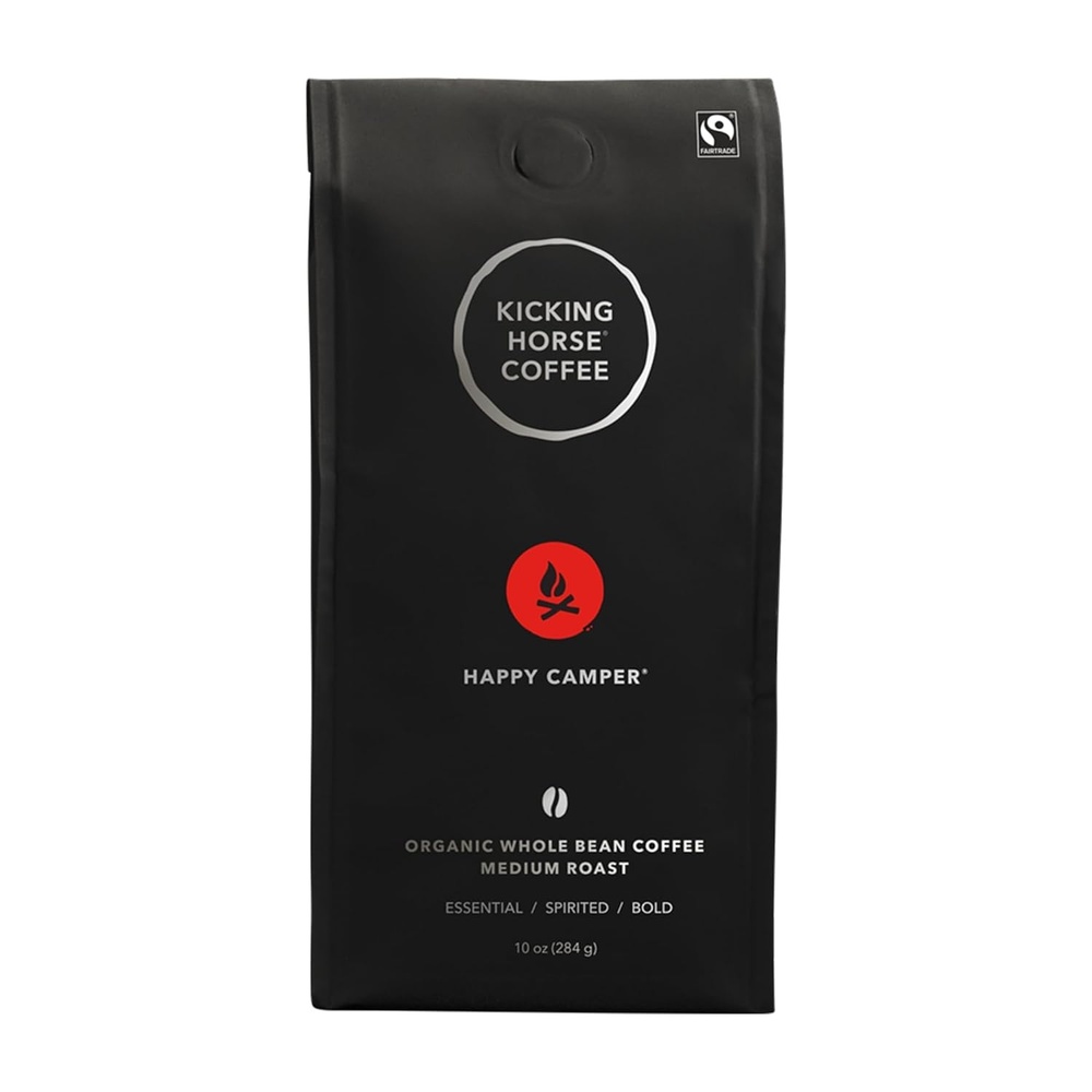 Kicking Horse Happy Camper Whole Bean Coffee, 10 Ounce – Certified Organic, Fairtrade, Kosher Coffee (Pack of 6)