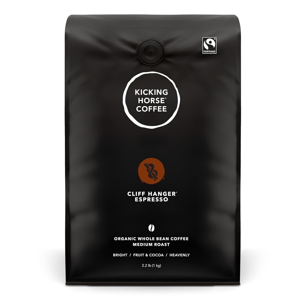 Kicking Horse Coffee Cliff Hanger Espresso, Medium Roast, Whole Bean, 1 Kg (Pack of 6) – Certified Organic, Fairtrade, Kosher
