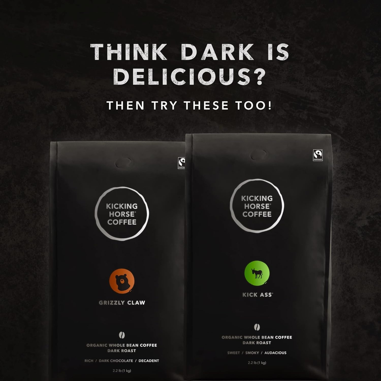 Kicking Horse Coffee 454 Horse Power, Dark Roast, Whole Bean, 1 Kg (Pack of 6) – Certified Organic, Fairtrade, Kosher(35.2 Ounce (Pack of 6))