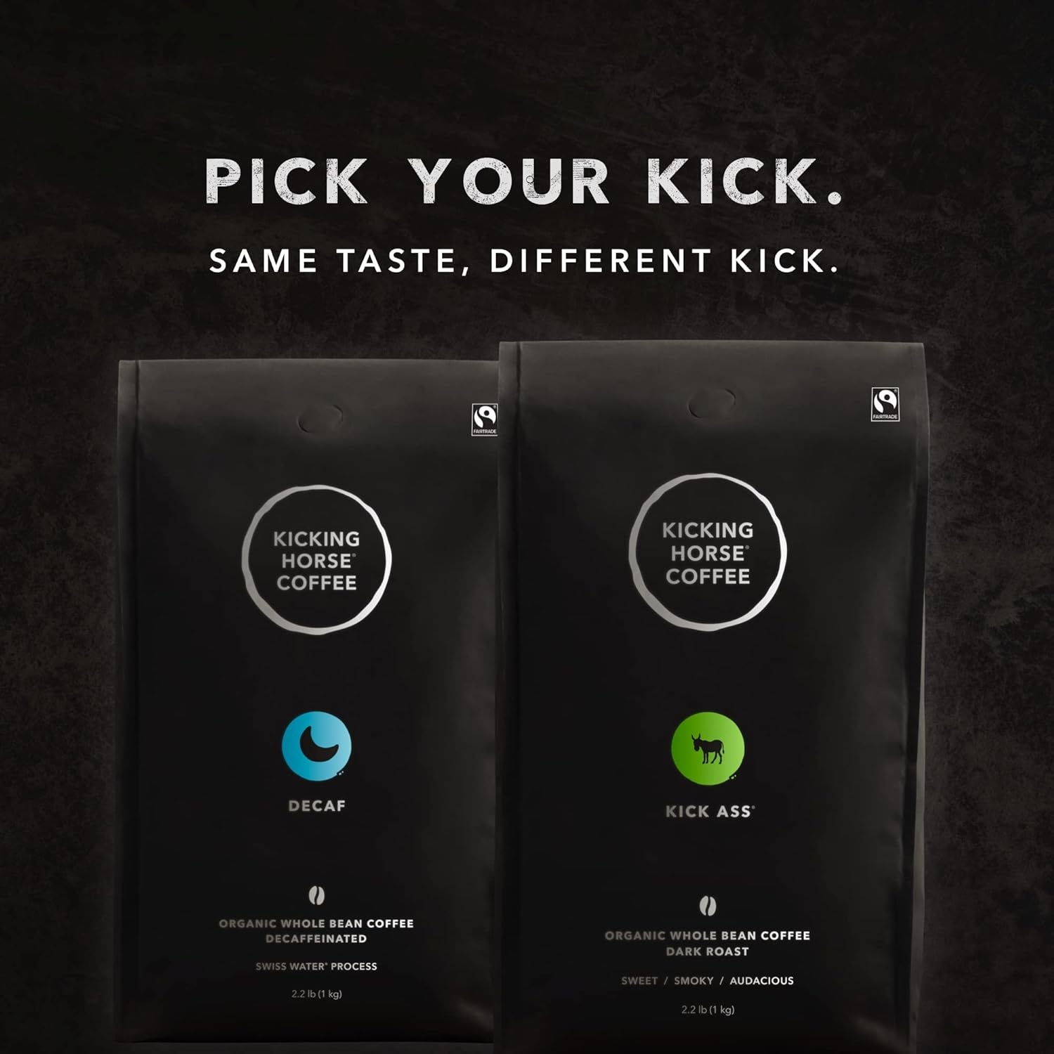 Kicking Horse Coffee, Decaf, Swiss Water Process, Dark Roast, Whole Bean – Certified Organic, Fairtrade, Kosher Coffee, 10 Ounce (Pack of 6) – Packaging May Vary(35.2 Ounce (Pack of 6))