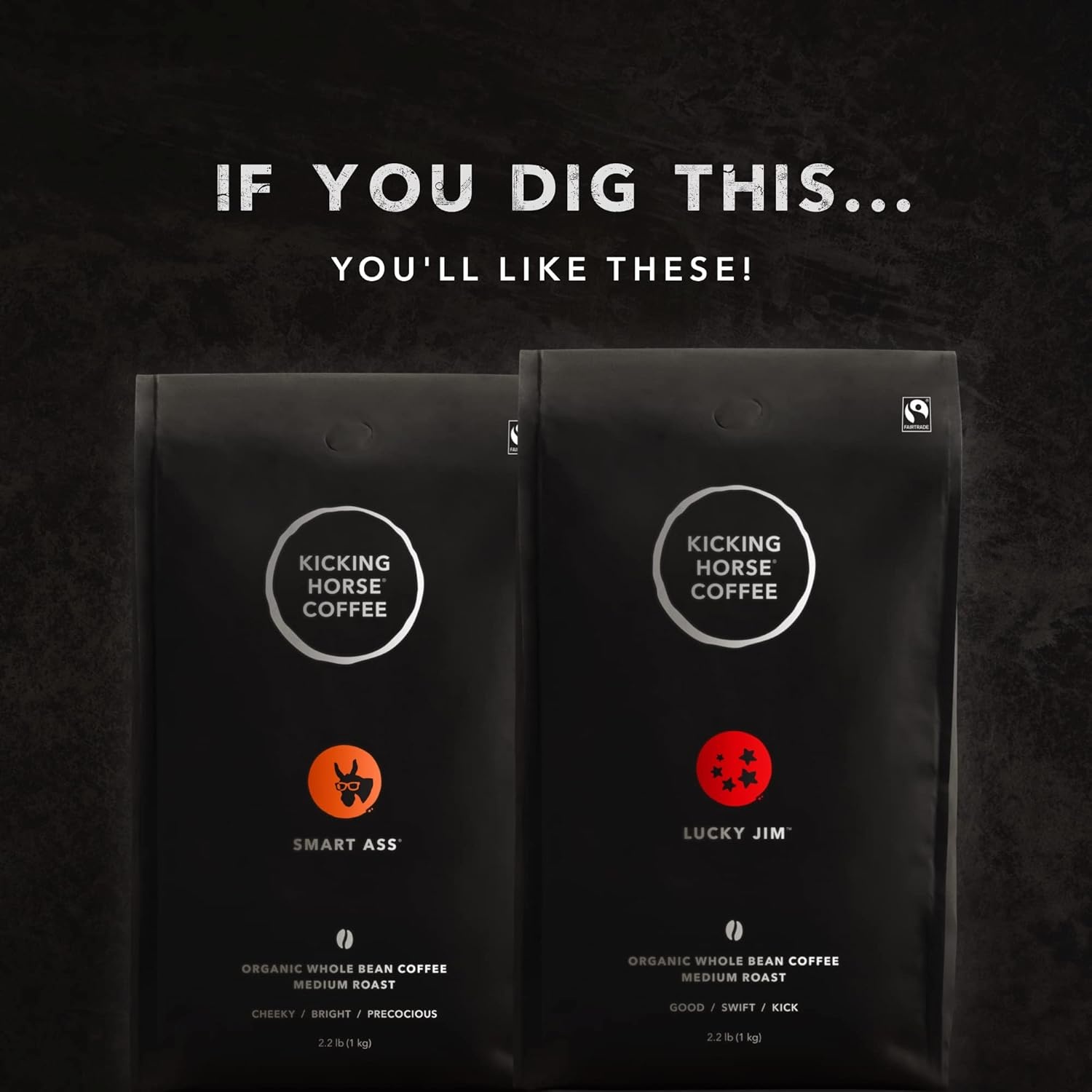 Kicking Horse Coffee Three Sisters, Medium Roast, Whole Bean, Certified Organic, Fairtrade, Kosher, Black, 35.2 Oz, Pack of 6