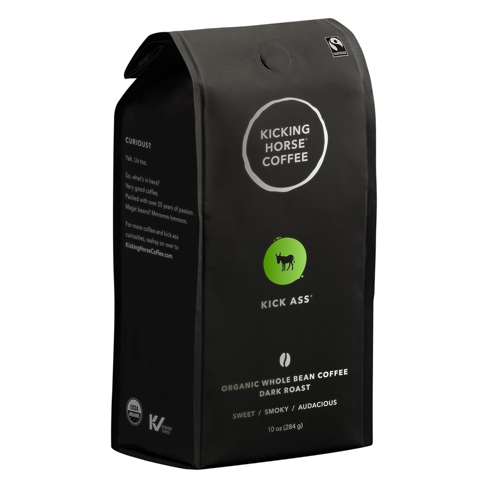 Kicking Horse Coffee, Kick Ass, Dark Roast, Whole Bean, 10 Oz(10 Ounce (Pack of 1))