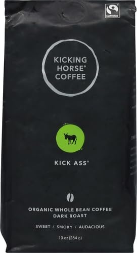 Kicking Horse Coffee, Kick Ass, Dark Roast, Whole Bean, 10 Oz(10 Ounce (Pack of 2))