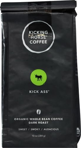 Kicking Horse Coffee, Kick Ass, Dark Roast, Whole Bean, 10 Oz(10 Ounce (Pack of 2))